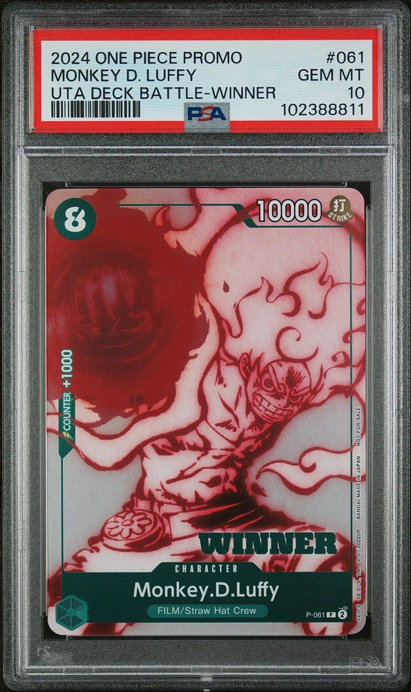 2024 One Piece Promos 061 Monkey D. Luffy Uta Deck Battle-winner PSA 10