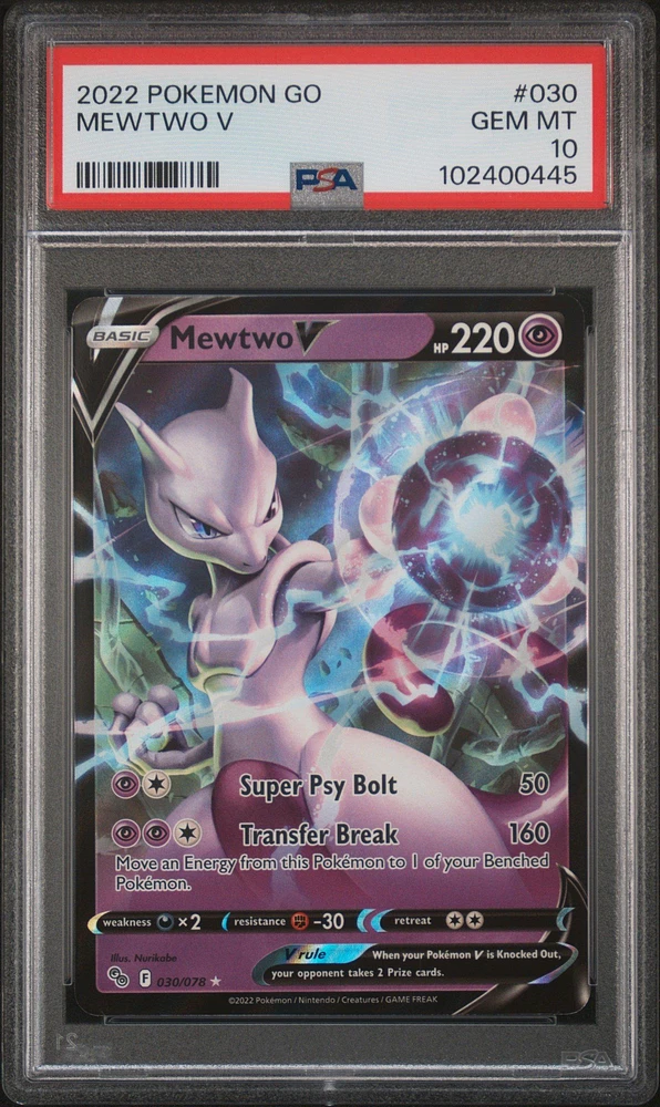 2022 Pokemon Go 030 Mewtwo V PSA