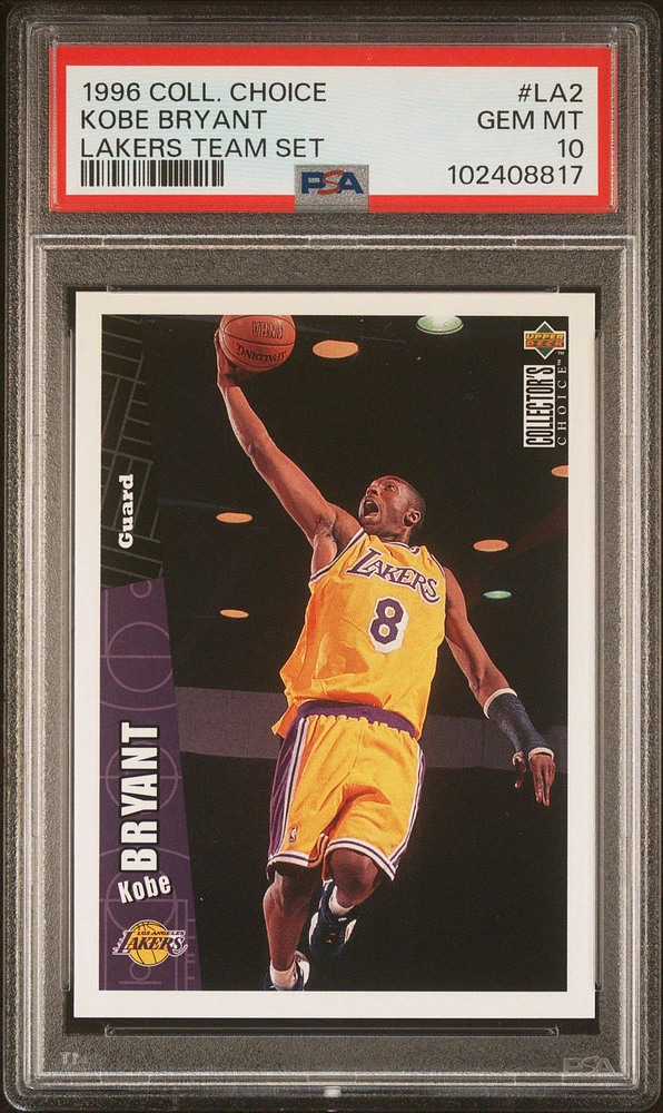 1996 Collector's Choice Lakers Team Set La2 Kobe Bryant PSA 10