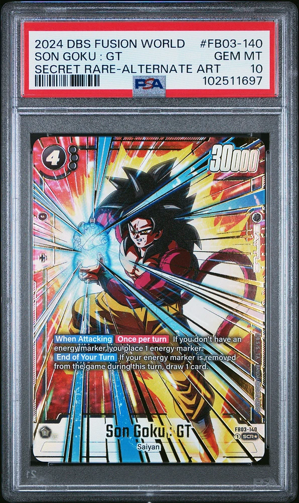 2024 Dragon Ball Super Card Game Fusion World Raging Roar Fb03-140 Son Goku : Gt Secret Rare-alternate Art PSA 10