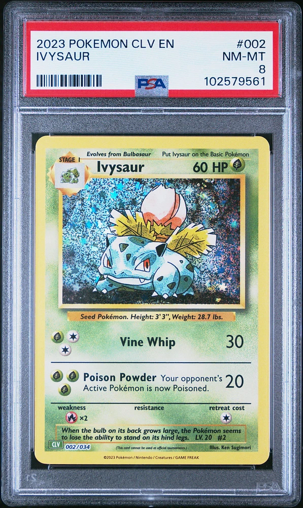 2023 Pokemon Clv-trading Card Game Classic Venusaur & Lugia Ex Deck 002 Ivysaur PSA