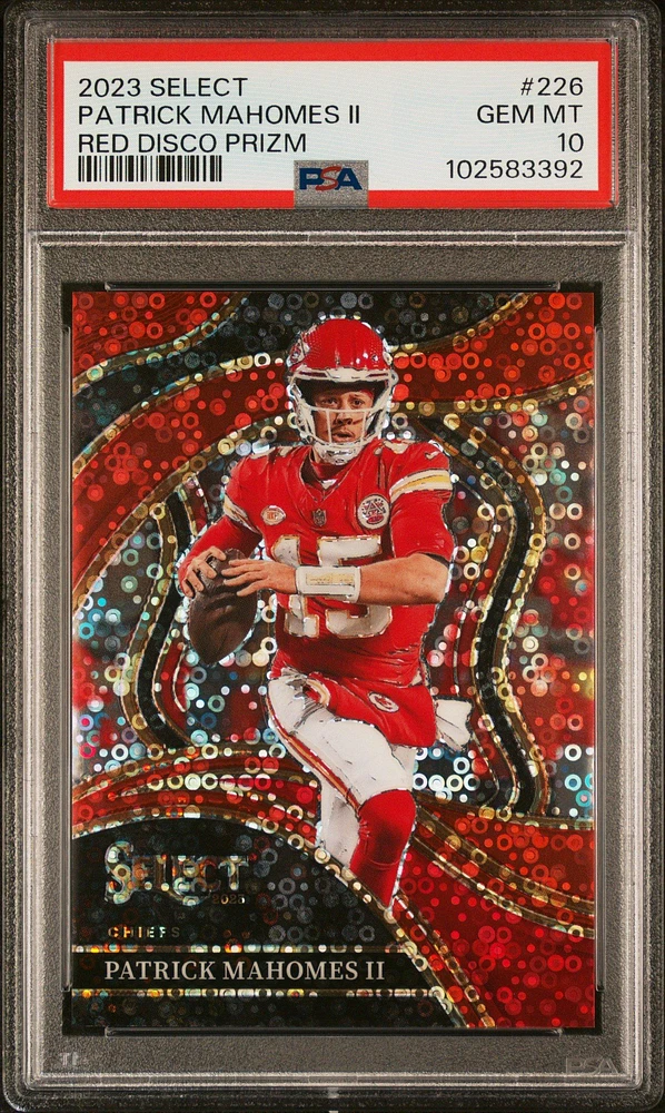 2023 Panini Select 226 Patrick Mahomes Ii Red Disco Prizm PSA 10