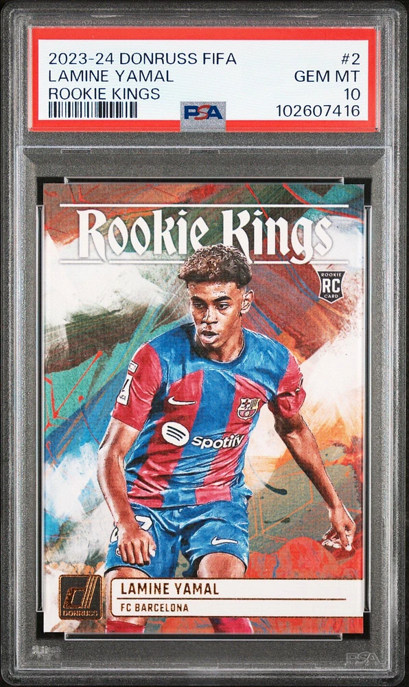 2023-24 Panini Donruss Fifa Rookie Kings 2 Lamine Yamal PSA 10