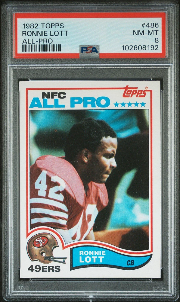 1982 Topps 486 Ronnie Lott All-pro PSA 8