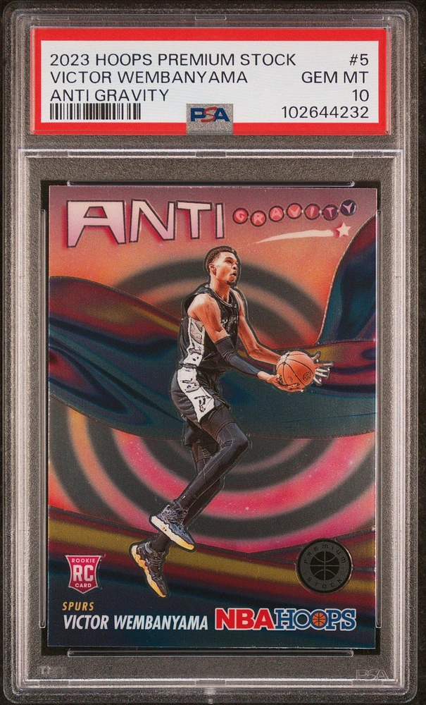 2023 Panini Hoops Premium Stock Anti Gravity 5 Victor Wembanyama PSA 10