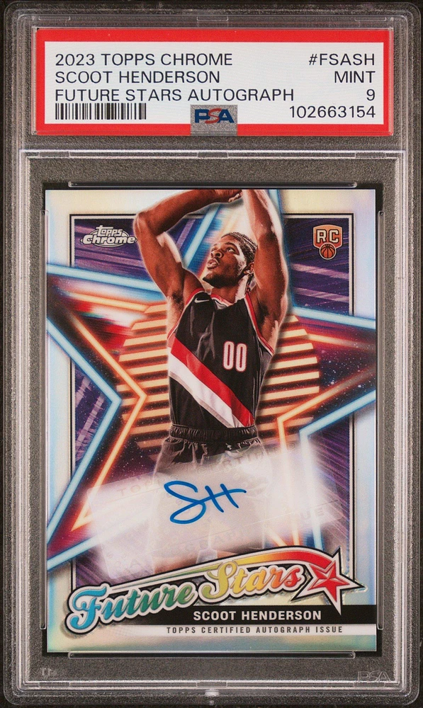 2023 Topps Chrome Future Stars Autographs Fsash Scoot Henderson PSA 9