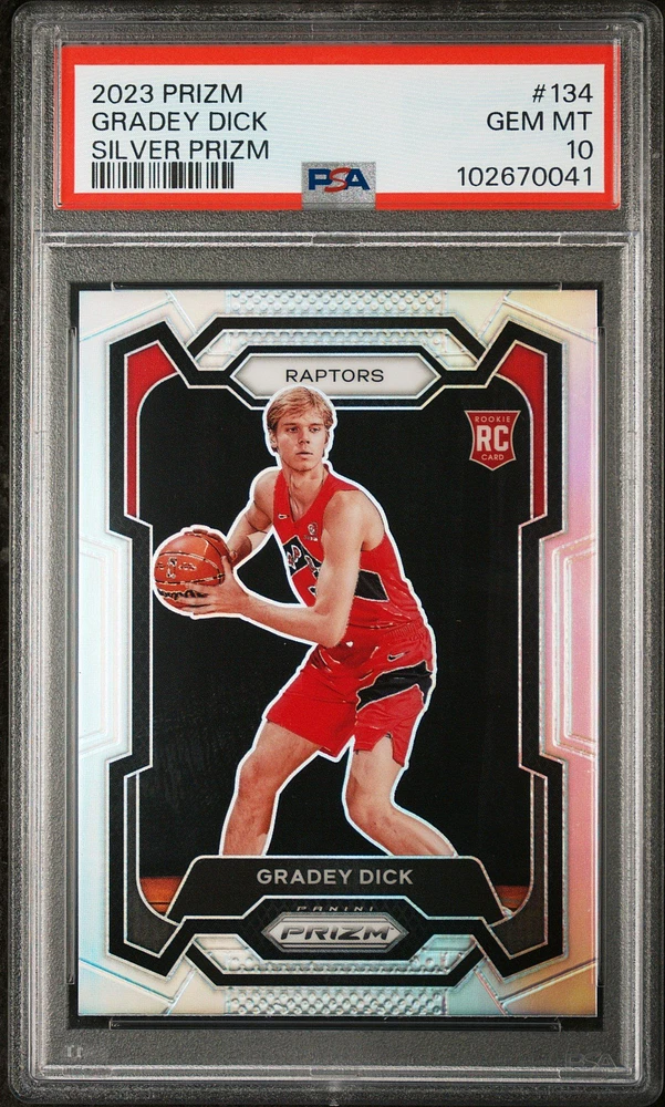 2023 Panini Prizm 134 Gradey Dick Silver Prizm PSA 10