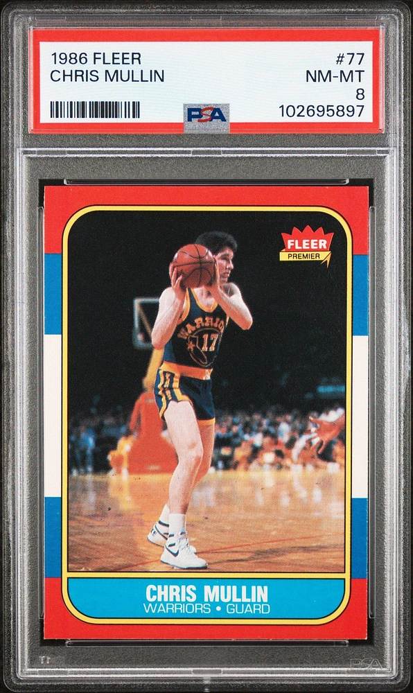1986 Fleer 77 Chris Mullin PSA 8