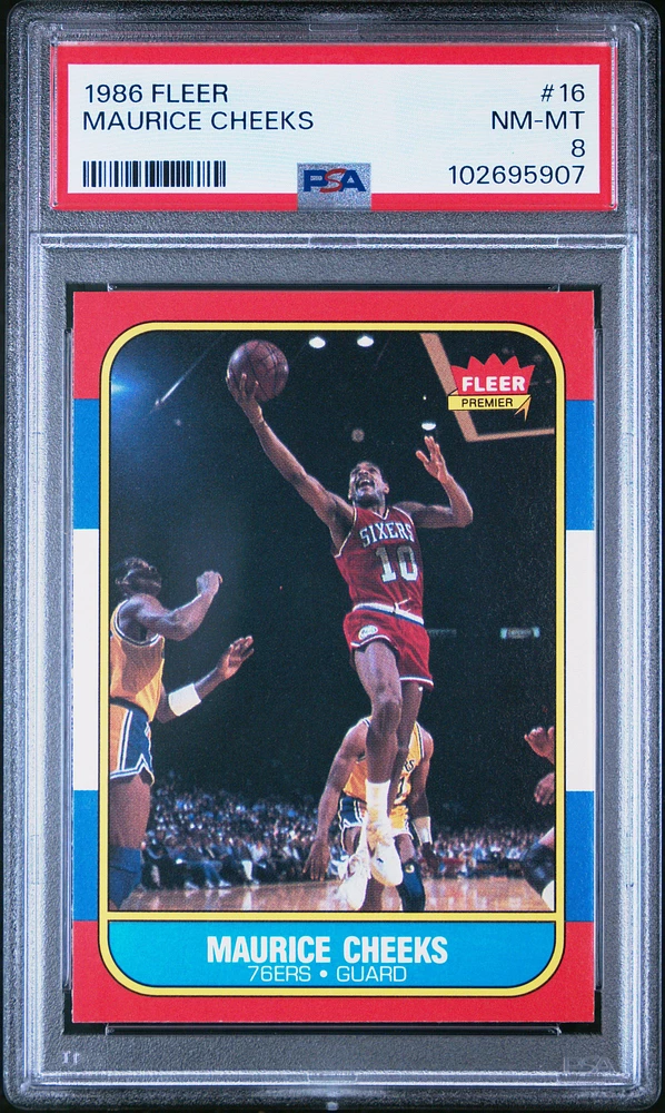 1986 Fleer 16 Maurice Cheeks PSA 8