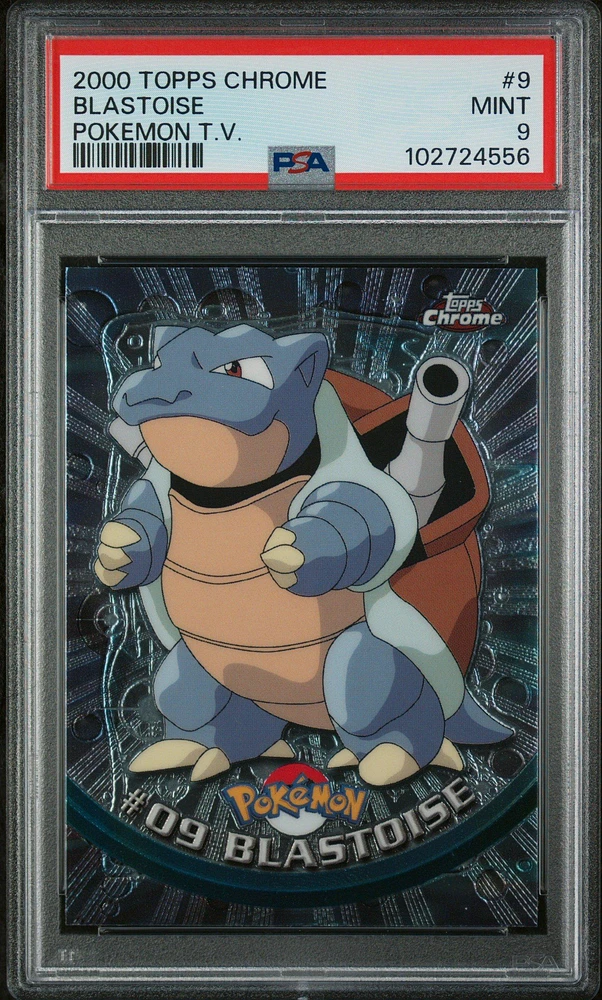 2000 Topps Chrome Pokemon T.v. 9 Blastoise PSA 9