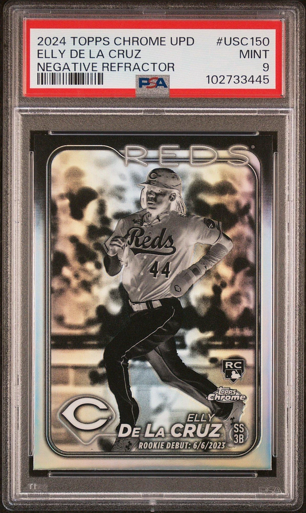 2024 Topps Chrome Update Usc150 Elly De La Cruz Negative Refractor PSA 9