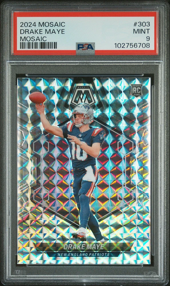 2024 Panini Mosaic 303 Drake Maye Mosaic PSA