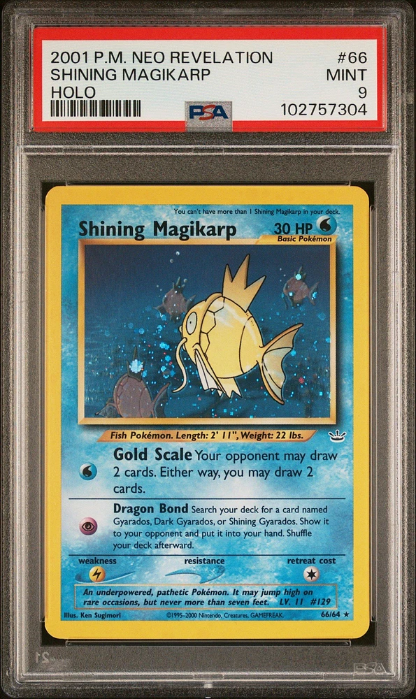 2001 Pokemon Neo Revelation 66 Shining Magikarp-holo PSA