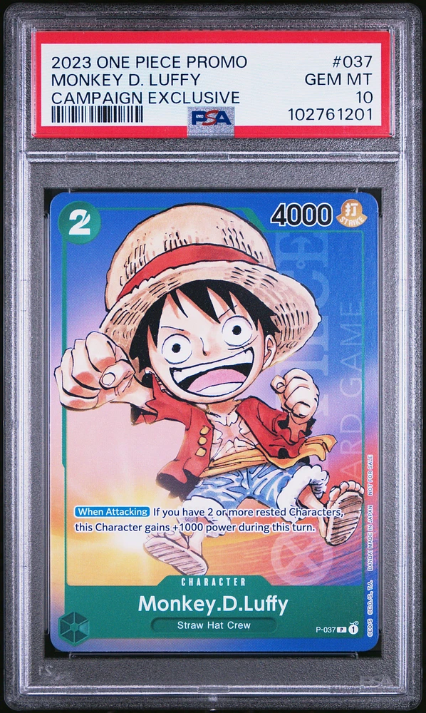 2023 One Piece Promos 037 Monkey D. Luffy Campaign Exclusive PSA 10