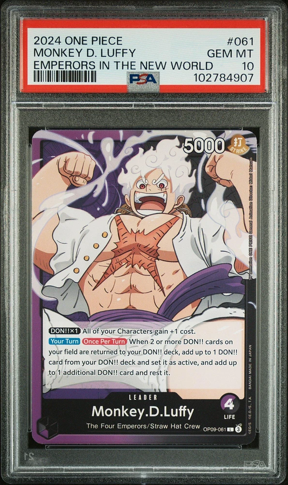 2024 One Piece Op09-emperors In The New World 061 Monkey D. Luffy PSA 10