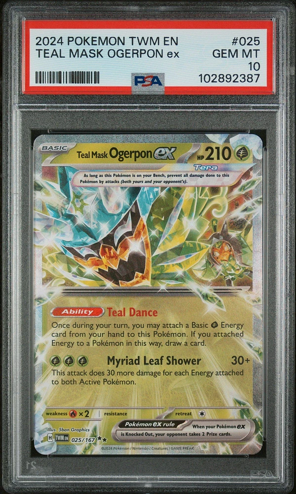 2024 Pokemon Twm En-twilight Masquerade 025 Teal Mask Ogerpon Ex PSA