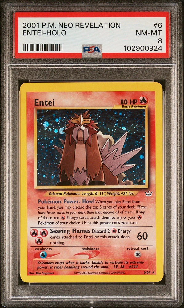 2001 Pokemon Neo Revelation 6 Entei-holo PSA