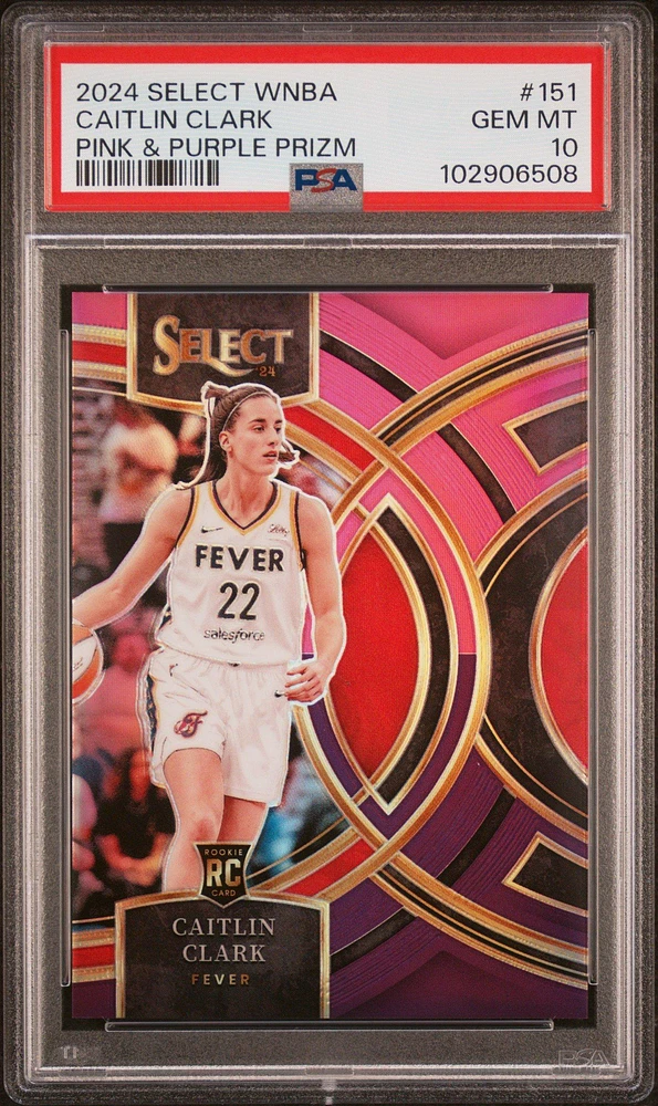2024 Panini Select Wnba 151 Caitlin Clark Pink & Purple Prizm PSA 10