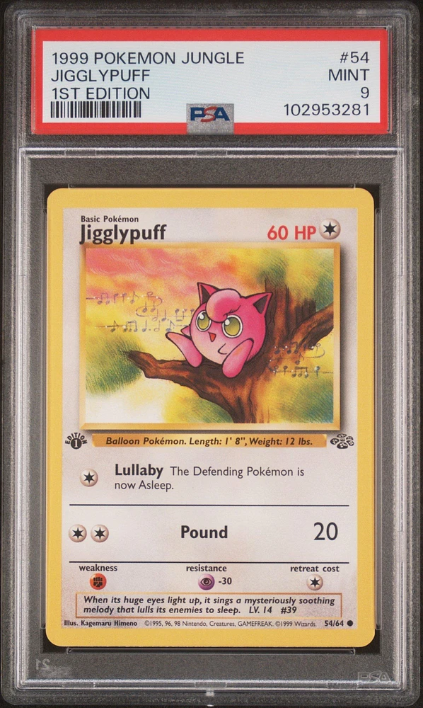 1999 Pokemon Jungle 54 Jigglypuff 1st Edition PSA