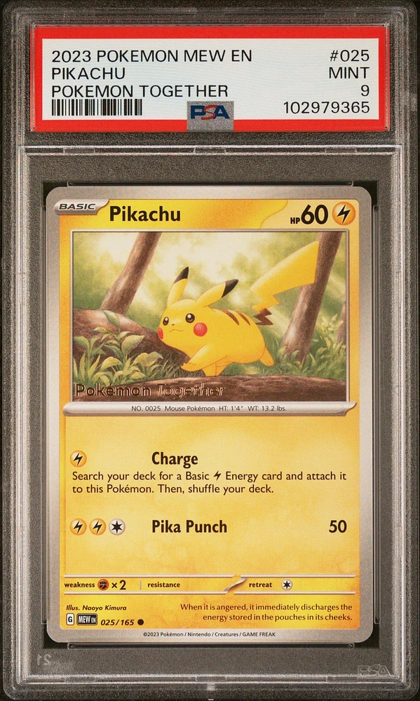 2023 Pokemon Mew En-151 025 Pikachu Pokemon Together PSA
