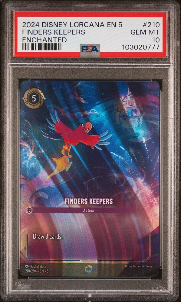 2024 Disney Lorcana En 5-shimmering Skies 210 Finders Keepers Enchanted PSA 10
