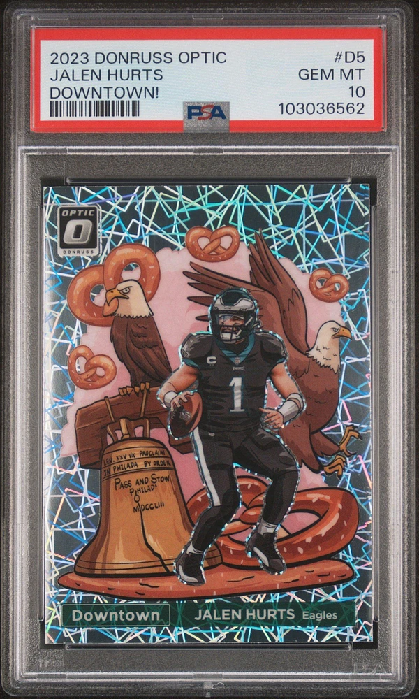 2023 Panini Donruss Optic Downtown! D5 Jalen Hurts PSA 10