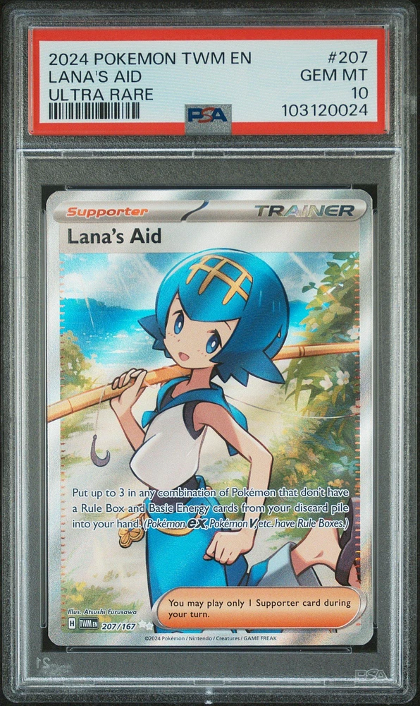2024 Pokemon Twm En-twilight Masquerade 207 Lana's Aid Ultra Rare PSA