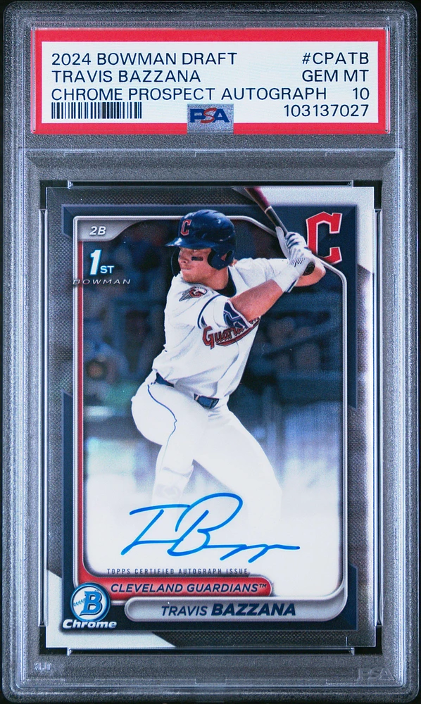 2024 Bowman Draft Chrome Prospect Autographs Cpatb Travis Bazzana PSA