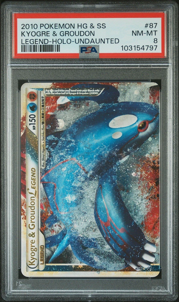 2010 Pokemon Heartgold & Soulsilver Undaunted Kyogre & Groudon Legend-holo PSA
