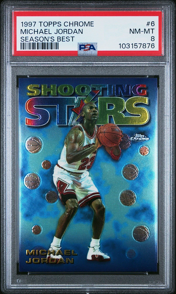 1997 Topps Chrome Season's Best 6 Michael Jordan PSA 8