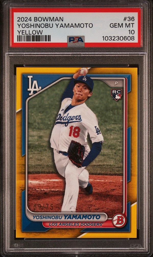 2024 Bowman 36 Yoshinobu Yamamoto Yellow PSA 10