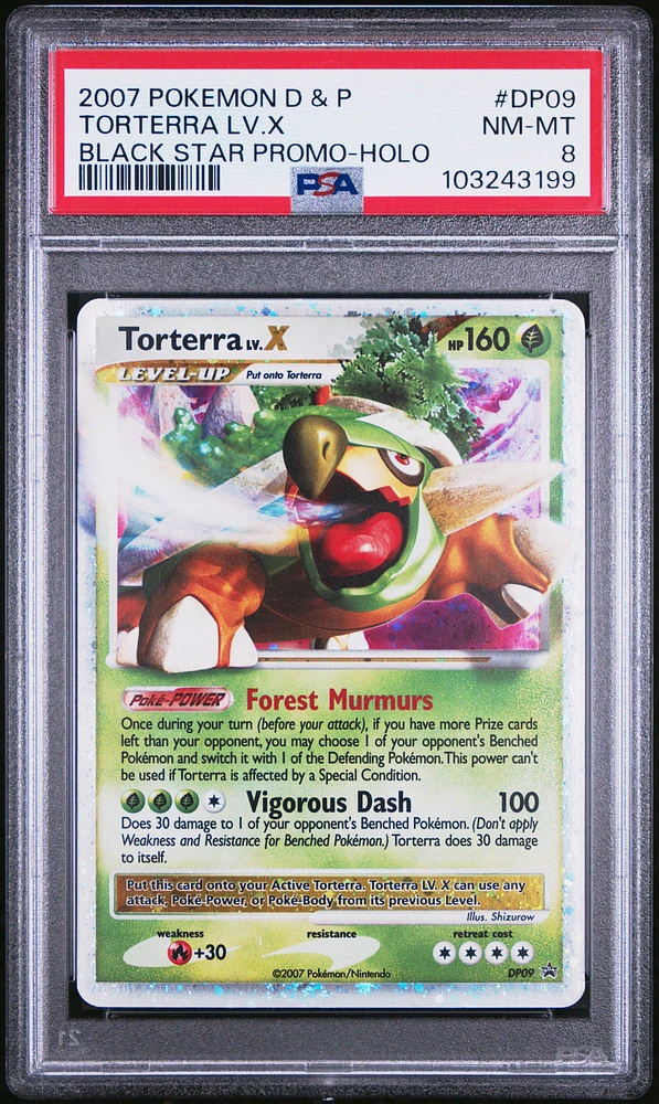 2007 Pokemon Diamond & Pearl Black Star Promo Dp09 Torterra Lv.x Holo PSA 8