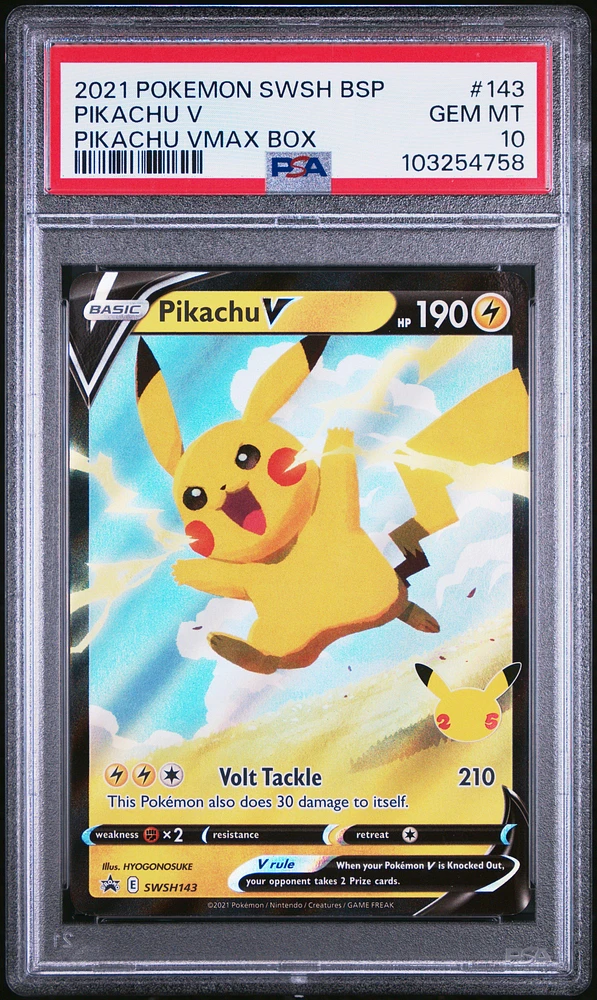 2021 Pokemon Swsh Black Star Promo 143 Pikachu V Pikachu Vmax Box PSA