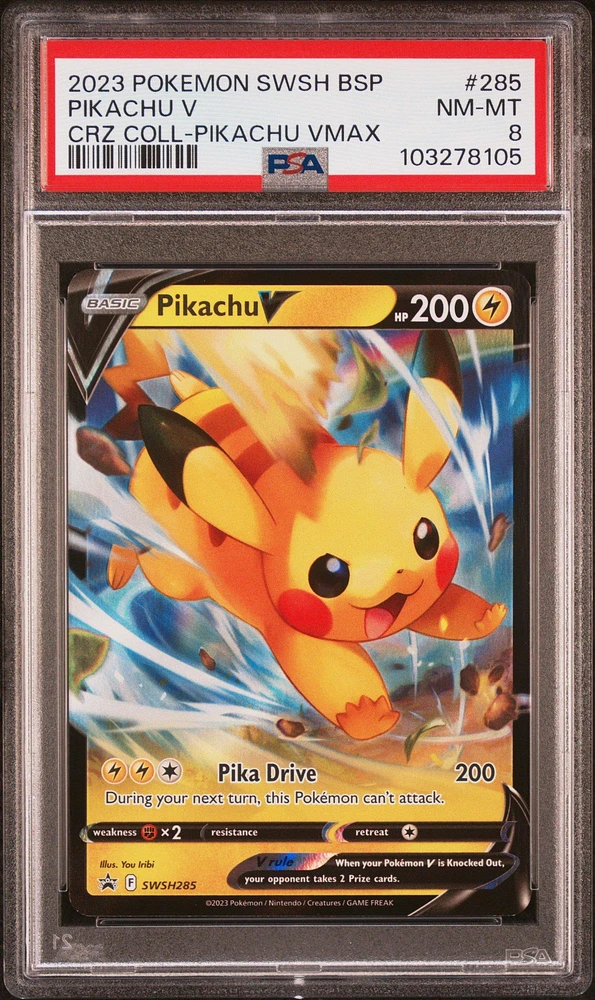 2023 Pokemon Swsh Black Star Promo 285 Pikachu V Crown Zenith Collections-pikachu Vmax PSA
