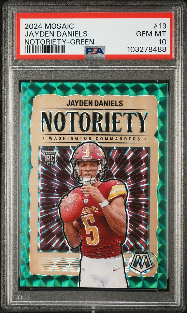 2024 Panini Mosaic Notoriety 19 Jayden Daniels PSA 10