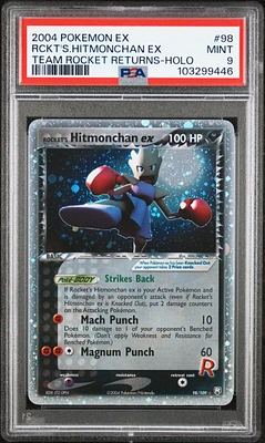 2004 Pokemon Ex Team Rocket Returns 98 Rocket's Hitmonchan Ex-holo PSA 9