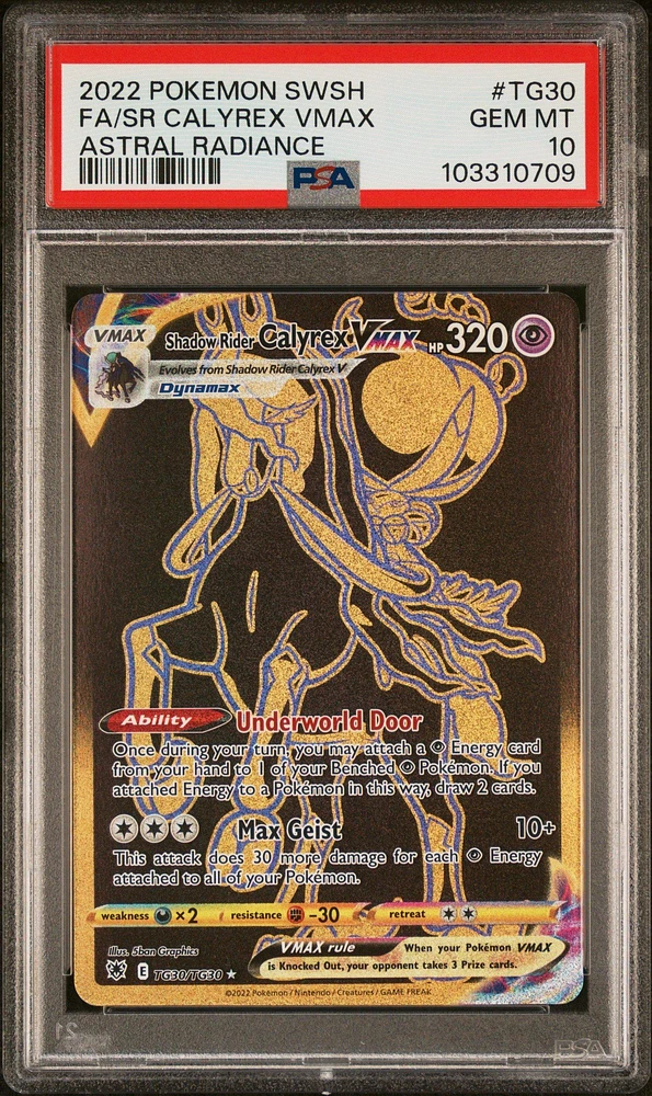 2022 Pokemon Sword & Shield Astral Radiance Tg30 Full Art/shadow Rider Calyrex Vmax PSA