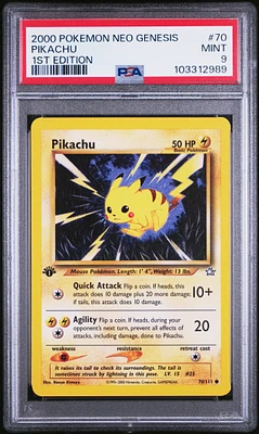 2000 Pokemon Neo Genesis 1st Edition 70 Pikachu PSA