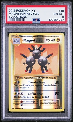 2016 Pokemon Xy Evolutions 38 Magneton-reverse Foil PSA 8