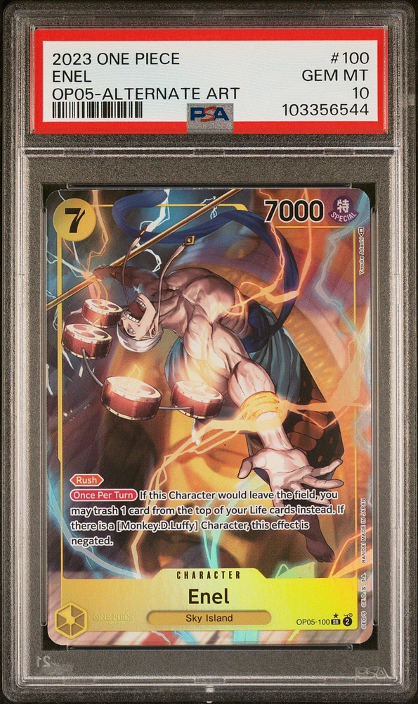 2023 One Piece Op05-awakening Of The New Era Enel Alternate Art PSA 10