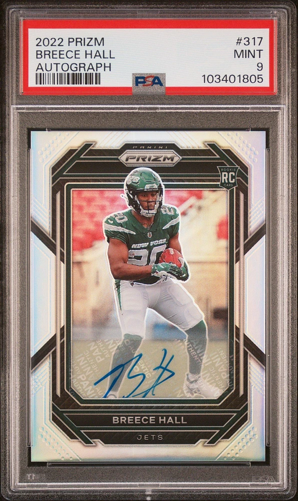 2022 Panini Prizm 317 Breece Hall Autograph PSA 9