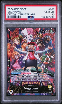 2024 One Piece Op07-500 Years In The Future 097 Vegapunk Alternate Art PSA 10