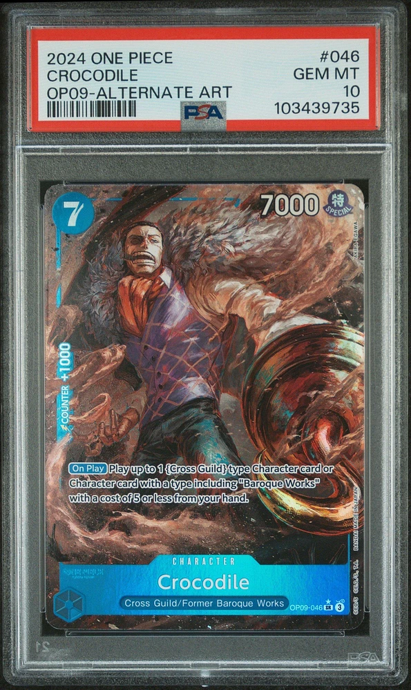 2024 One Piece Op09-emperors In The New World 046 Crocodile Alternate Art PSA 10