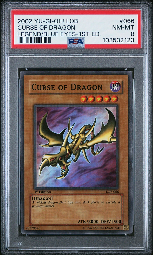 2002 Yu-gi-oh! Lob-legend Of Blue Eyes White Dragon 066 Curse Of Dragon 1st Edition PSA