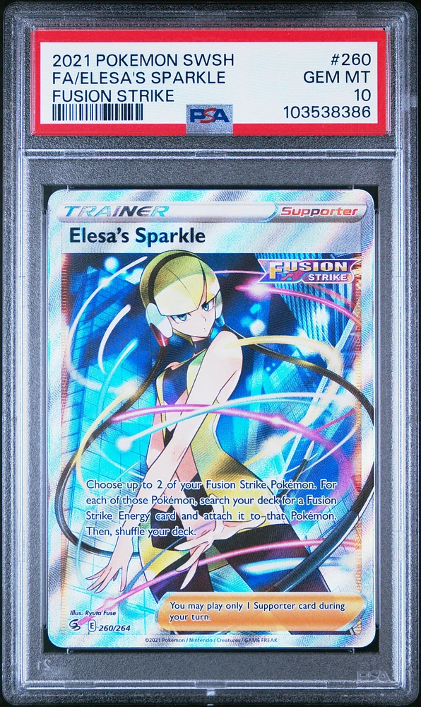 2021 Pokemon Sword & Shield Fusion Strike 260 Full Art/elesa's Sparkle PSA