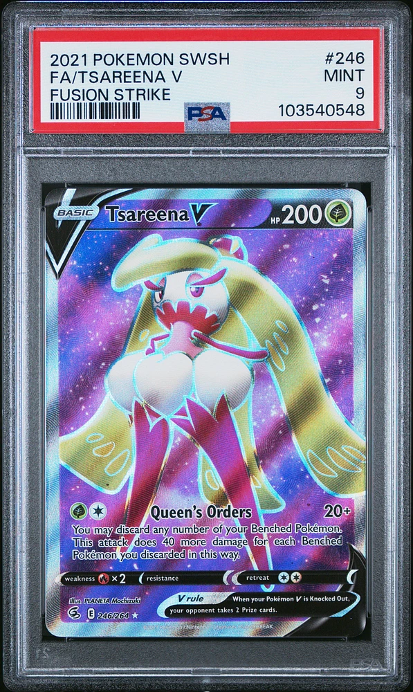 2021 Pokemon Sword & Shield Fusion Strike 246 Full Art/tsareena V PSA 9