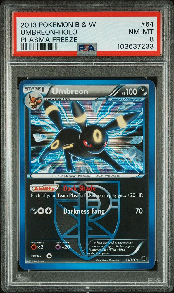 2013 Pokemon Black & White Plasma Freeze 64 Umbreon-holo PSA