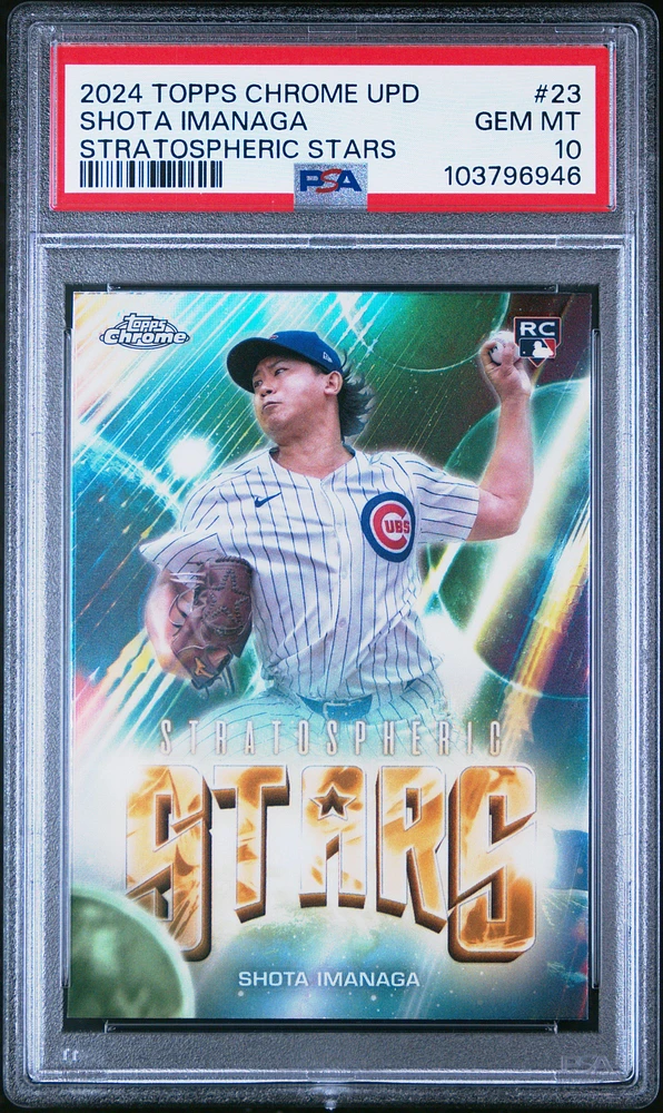 2024 Topps Chrome Update Stratospheric Stars 23 Shota Imanaga PSA 10
