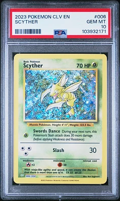 2023 Pokemon Clv-trading Card Game Classic Venusaur & Lugia Ex Deck 006 Scyther PSA