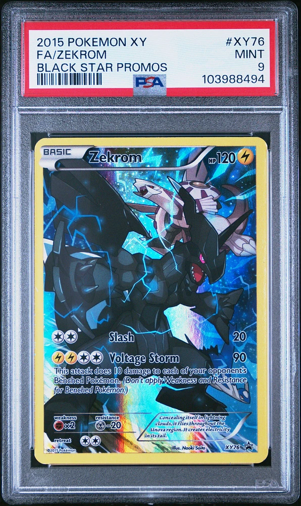 2015 Pokemon Xy Black Star Promos Xy76 Full Art/zekrom PSA